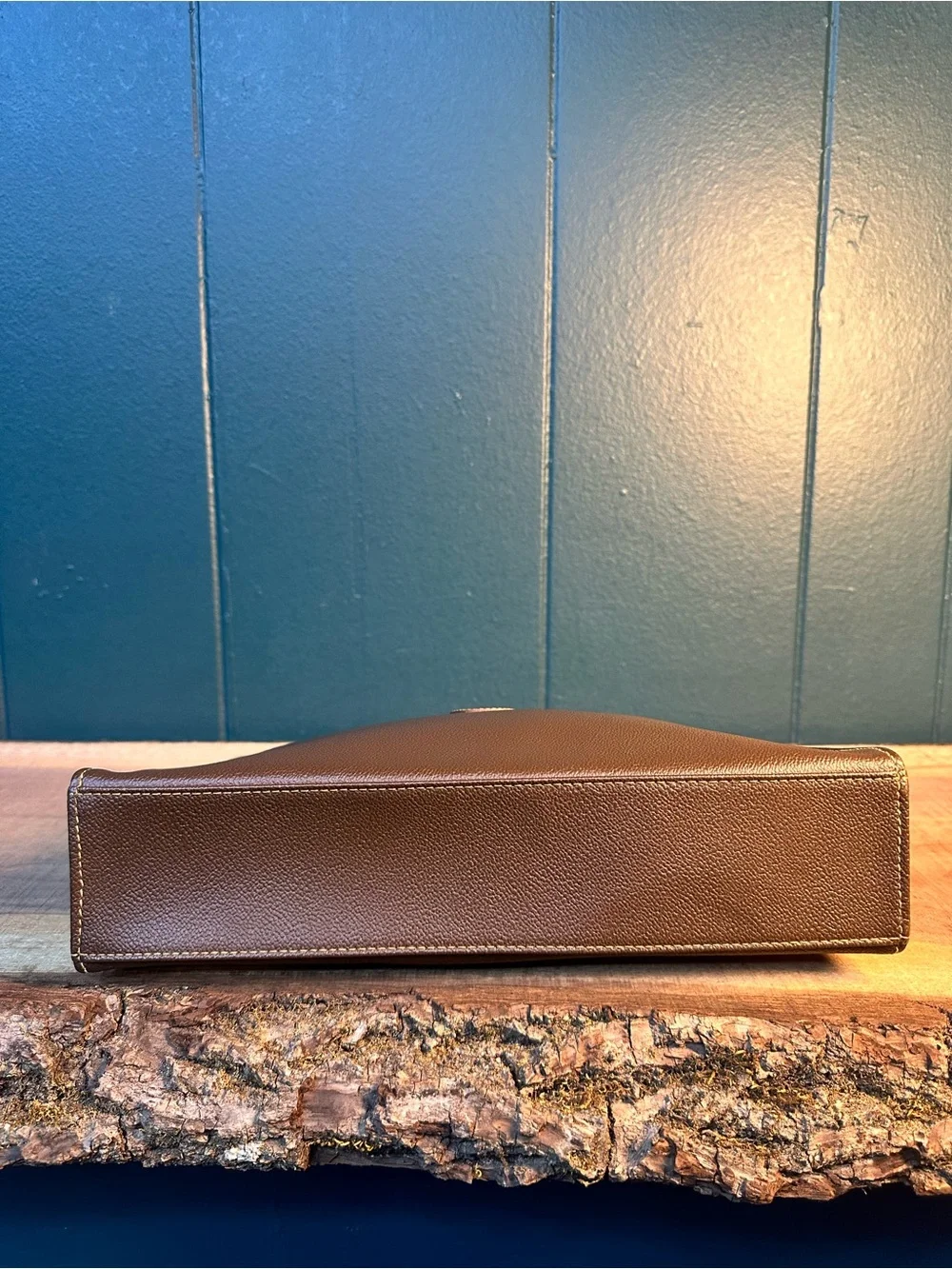Trussardi Collezione Crespo Brown Leather Clutch/Pouch made in Italy